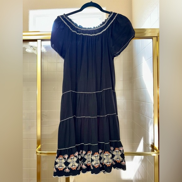 Max Studio Black Dress with White Embroidery - Picture 3 of 3